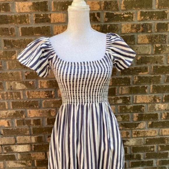 La Ligne Lottie flutter sleeve midi Dress Ivory Small Vacation family photos - Picture 6 of 15